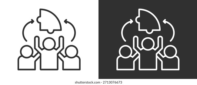 Team Building Icon Set Vector Collection Isolated In Black And White