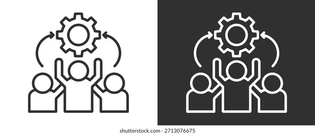 Conjunto De Íconos De Team Building Colección De Vector Aislada En Blanco Y Negro
