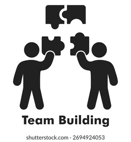 Icono de Team Building en estilo sólido. Ilustración vectorial para la colaboración, el liderazgo y el concepto de recursos humanos.