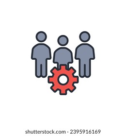 Symbol für Teambildung. vector.Editable stroke.linear style sign for use web design,logo.Symbol illustration.