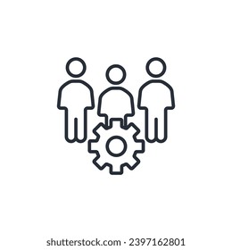 icono de creación de equipo. vector.Curso editable.Signo de estilo lineal para uso de diseño web,logotipo.Ilustración de símbolo.