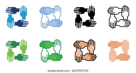 Team Building Icons Set Vector Multiple Style Collection