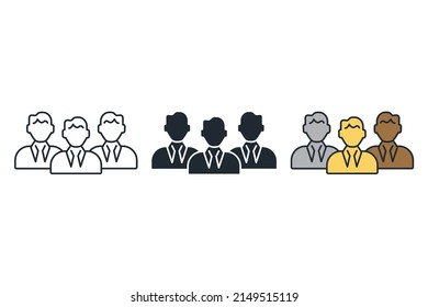 Team building icons  symbol vector elements for infographic web