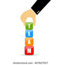 Team building idea illustration on white background