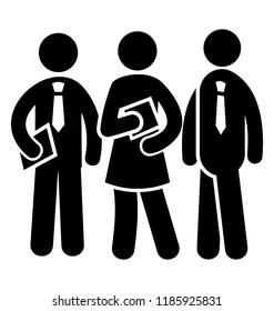 Team building illustration of staff member in a formal appearance