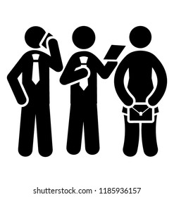 Team building illustration of staff member in a formal appearance