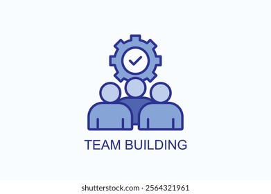 Team Building isolated vector, icon or logo sign symbol illustration