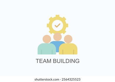 Team Building Isolated Vector, Icon Or Logo Sign Symbol Illustration