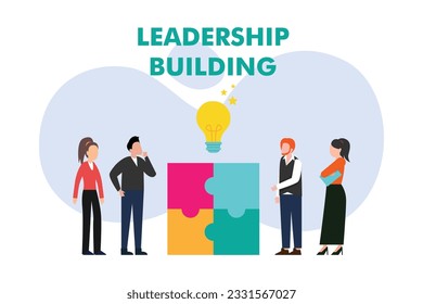 Team building - leadership building games 2d vector illustration concept for banner, website, illustration, landing page, flyer, etc.