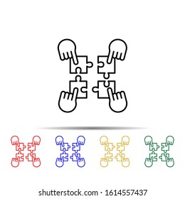 team building multi color style icon. Simple thin line, outline vector of web icons for ui and ux, website or mobile application