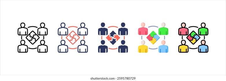 Team Building Multi Style Icon Set