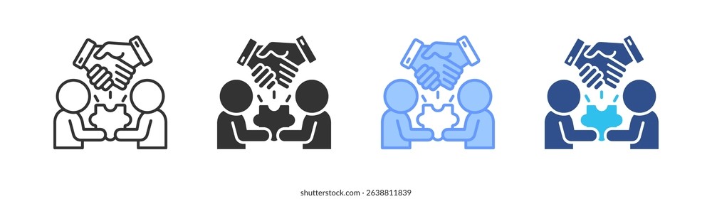 Team Building Multi Style Icon Set Vector