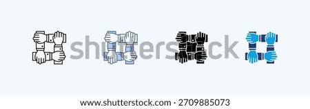Team Building Multiple Icon Illustration Vector