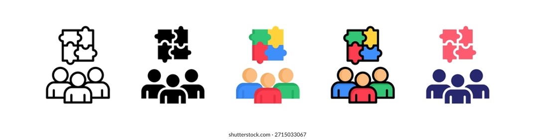 Team Building Multiple Style Icon Set Collection..