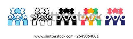 Team Building Multiple Style Icon Set Collection.
