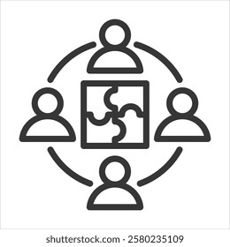 Team Building Outline Icon Vector Illustration