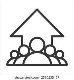 Team Building Outline Icon Vector Illustration