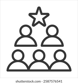 Team Building Outline Icon Vector Illustration