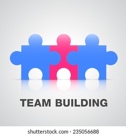 Team Building Puzzle Pieces Concept