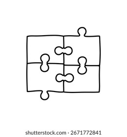 Team Building Puzzle Symbol for Collaboration and Work Efficiency