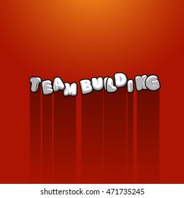 Team building title background with long shadow.