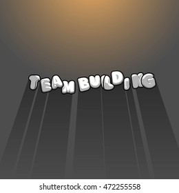 Team building title background with long shadow.