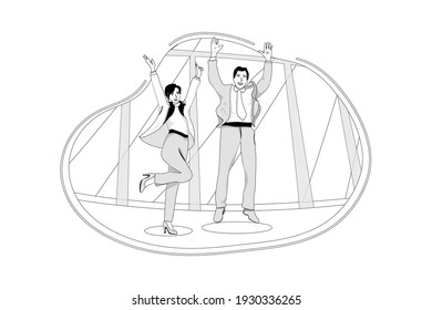 Team Building Vector Illustration concept. Flat illustration isolated on white background.