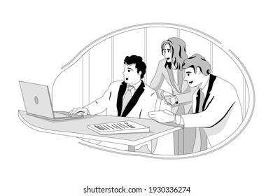 Concepto de Ilustración vectorial de Team Building. Ilustración plana aislada en fondo blanco.