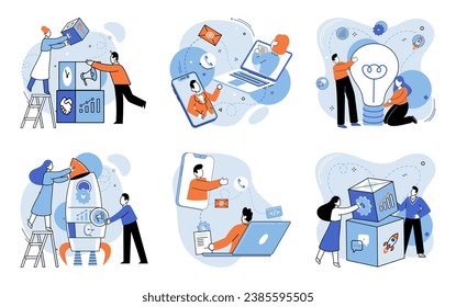 Team building vector illustration. The planning phase set foundation for project success The association with industry leaders enhanced teams credibility Effective communication was crucial