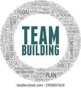 Team Building Vector Illustration Word Cloud Stock Vector (Royalty Free ...