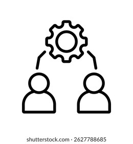 Team Building Vector Lineal Icon On White Background.