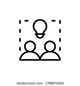 Equipo, bombilla, icono de innovación. Línea simple, contorno vectorial elementos de innovaciones iconos para ui y ux, sitio web o aplicación móvil