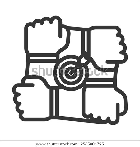 Team Bulding Outline Icon Vector Illustration