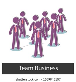 Team business concept. Creative idea design. Flat vector illustration for template, brochure, web page or pretension.
