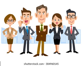 Team of business with a focus on executive