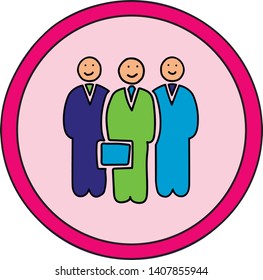 Team business icon. Team leader Vector Icon in a cute cartoon comic style. Chief Icon Vector Concept.