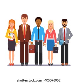 Team Business Man Woman Standing Together Stock Vector (Royalty Free ...