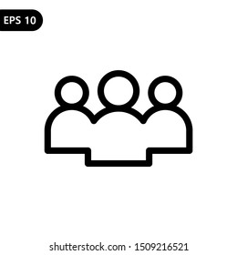 Team business meeting with teamwork and collaboration icon vector illustration logo template. Eps 10