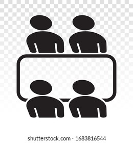 Team business meeting or Teamwork presentation flat icon for apps and websites on transparent background