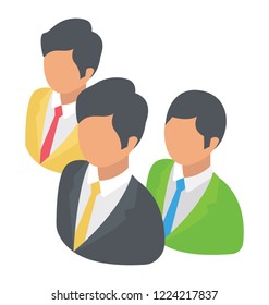 
Team of  business professionals denoting company employees 
