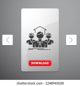 Team, Business, teamwork, group, meeting Glyph Icon in Carousal Pagination Slider Design & Red Download Button