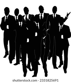 team of businessmen crowd vector design