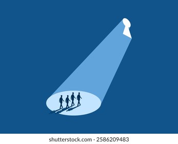 Team of Businessmen Finds a Key Light