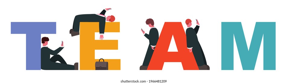 A team of businessmen are resting in the phones. Resting lying, standing, sitting in watchphones