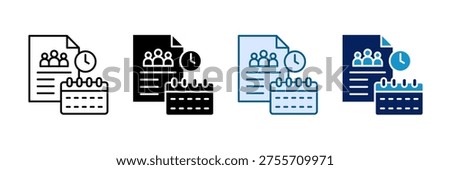 Team Calendar Icon Set Multiple Style Collection