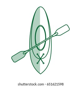 Team canoes flat illustration shadow