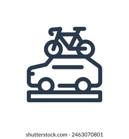 Team Car in Bike Race Support Vector Icon Illustration