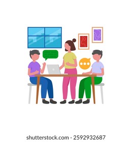 Team cartoon character vector illustration