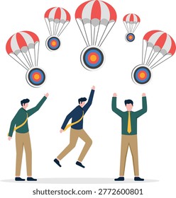 Team catching high precision from target parachutes