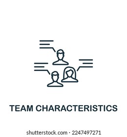 Symbol für Teameigenschaften. Einfarbiges Symbol für einfaches Projektmanagement für Vorlagen, Webdesign und Infografiken